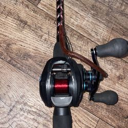 Bait caster reel and rod