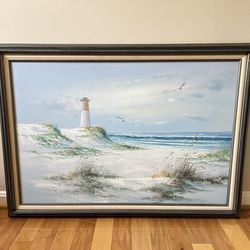 40” X 29” Signed Painting By Local Artist With Frame  