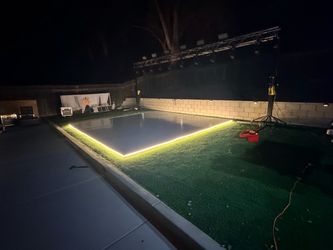 16’ x 16’ Custom White Dance Floor with LED Lighting – Quinceañera / Wedding