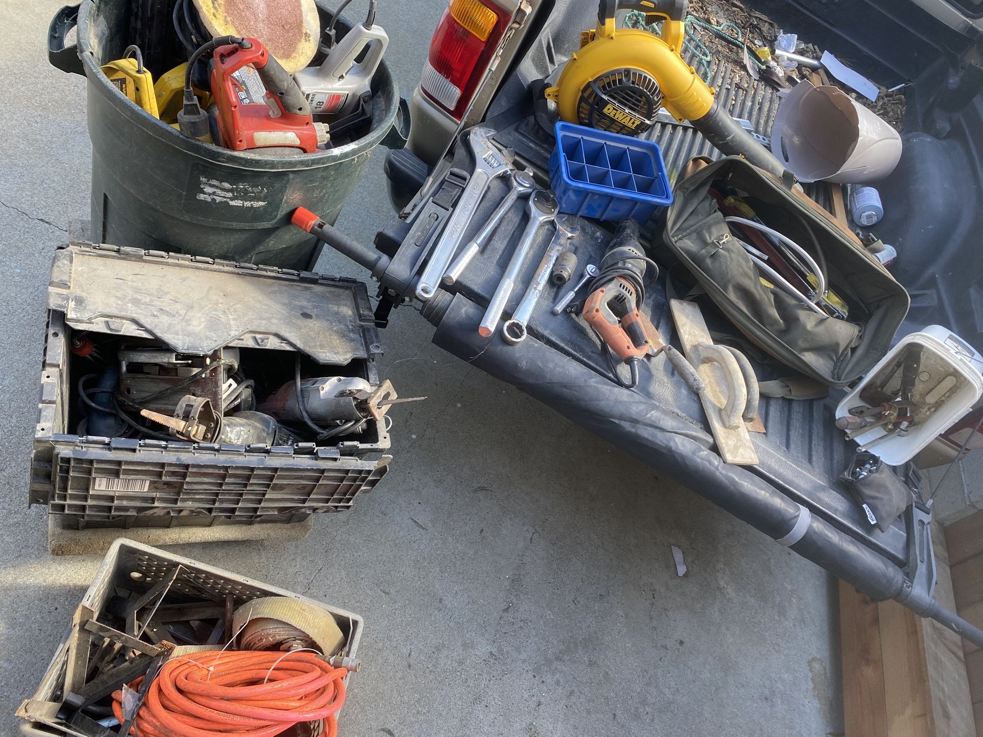 Tools ratchet sockets leaf blower etc
