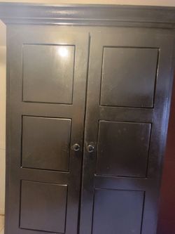 Solid Wood Used Black Freshly Painted Armoire  18 W 40 L 60 H