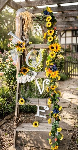 rustic wooden ladder