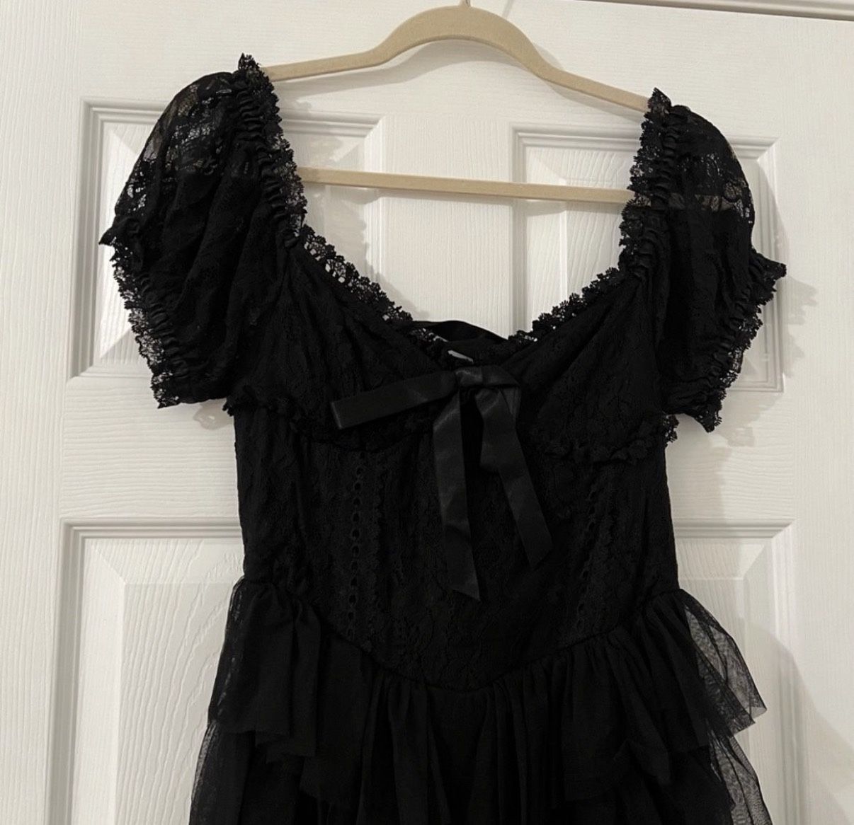 women lace up dress Surreal Lace-Up Back Tulle Midi Dress Blue main image 0