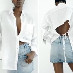 Zara 100% ZW distinctive cutout back shirt