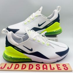 Nike Air Max 270 G Golf Spikeless Shoes White Barely Volt CK6483-105 Men Sz 11.5  New
