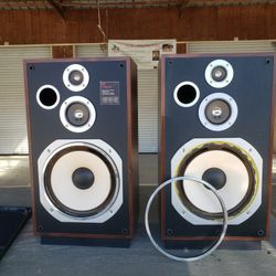 2 Vintage CMS Series Floor Speakers 3-way Bass Reflex Speaker System Working! E17/E18  Barnyard FKEA MKT Augusta