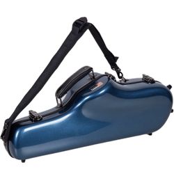 Crossrock Fiberglass Case fits for Alto Saxophone with Removable Shoulder Straps-Blue(CRF1020ASBL)