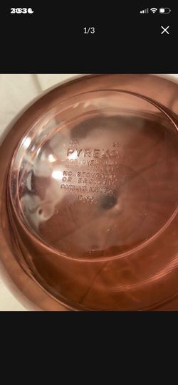 Vintage Amber Pyrex 024 Round Casserole/ Mixing Bowl 2 Quarts With Handles And Lid