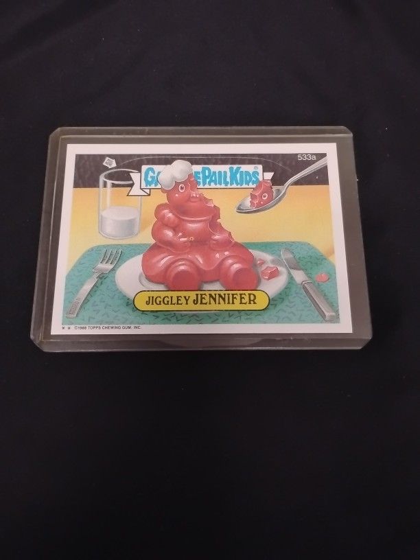1988 Mint Garbage Pail Kids - Jiggley Jennifer Sticker Card Topps #533a