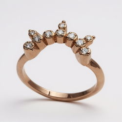 Estate Jewelry 14K Rose Gold with Ring With 10 Round Diamonds 0.20 Total Carat Weight. (Size 10.25)