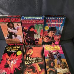 Martial Arts VHS Collection of 6 Jackie Chan, Michelle Yeoh, Jet Li, Hwang Jang Lee, Jack Long