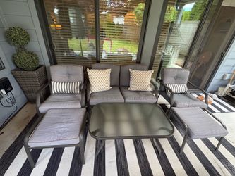 Whole 6 piece outdoor patio set grey black
