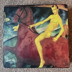 Vintage Hand-painted Trinket Box, "Купание красного коня (Bathing of a Red Horse)”