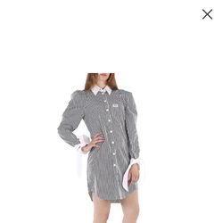 Burberry Dress Poplin Shirtdress Size 8 Brand New W/ Tags 