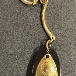 Vintage MEPPS AGLIA 3 FISHING SPINNER  Keychain. British French & US Patent. Lure is encased in lucite. 