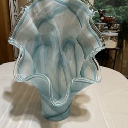 Large Murano Wavy Art Glass Vase