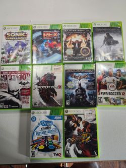 Xbox 360 Games Lot of 10 Sonic Batman Prototype 2 Street Fighter IV Tested