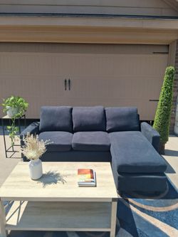 Small Dark Gray Sectional Couch- Free Delivery