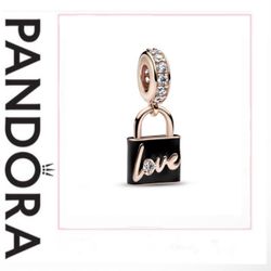 Pandora Rose Gold Love Padlock Dangle Charm w/ White Pandora Box 782508C01