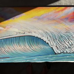 Sun Set  Wave Painting 