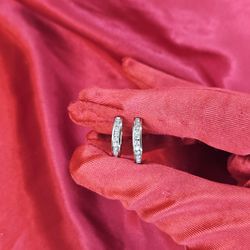 10k Rose Gold Diamond Hoop Earrings 0.50 ctw