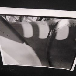 Park Slide Abstract Shadow Black & White 8x10 Darkroom Print on 16x20 Board