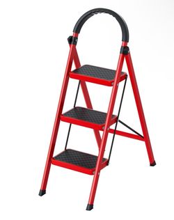 Red 3 step stool ladder