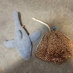Plushies Sea Creatures, Leopard Ray And Shark