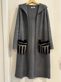 ICINOO Wool Hooded Long Coat | Gray