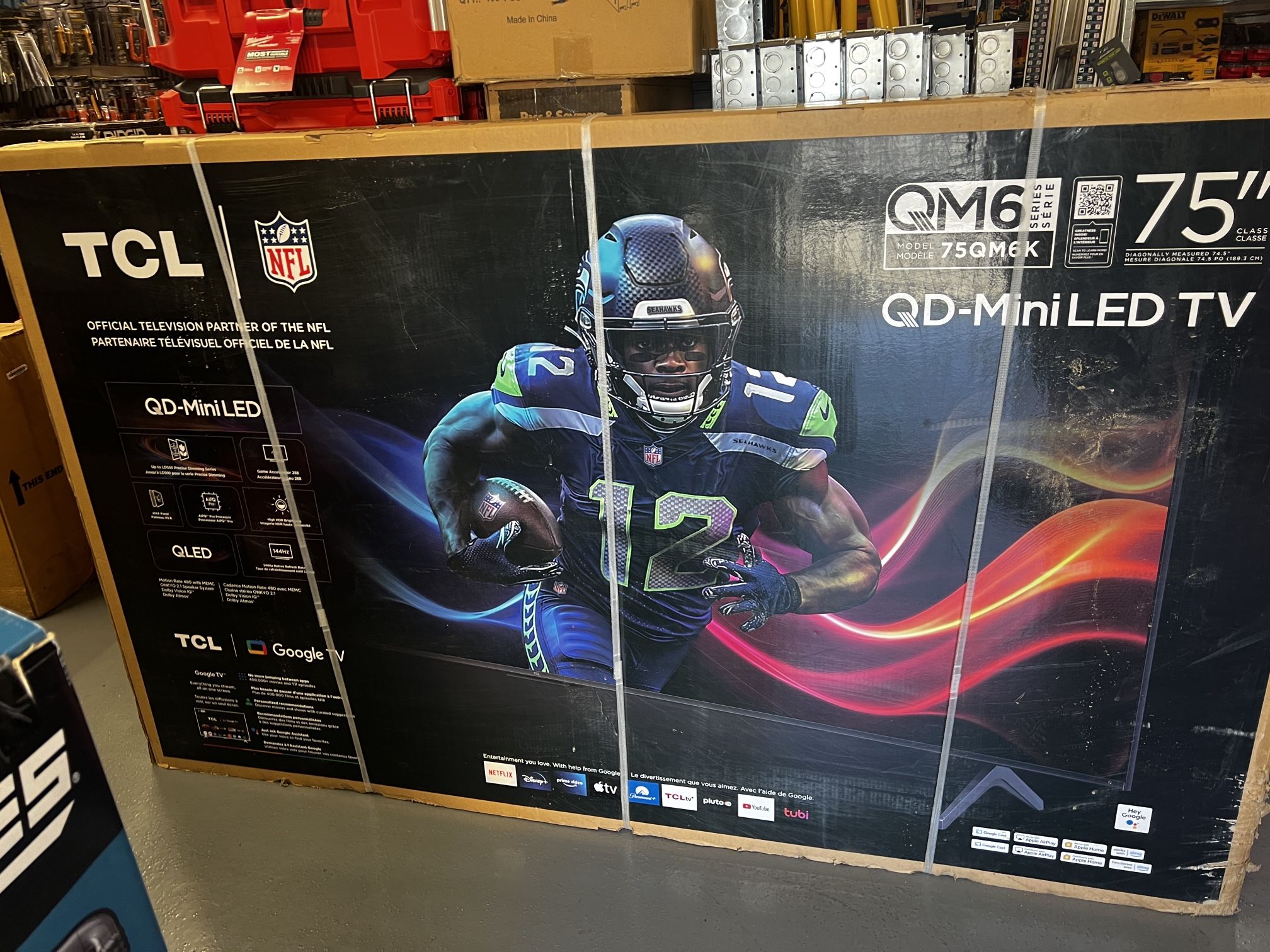 TCL 75-Inch QM6K QLED 4K Smart QD-Mini LED TV with Google TV (75QM6K, 2025 Model) Dolby Vision IQ, Dolby Atmos