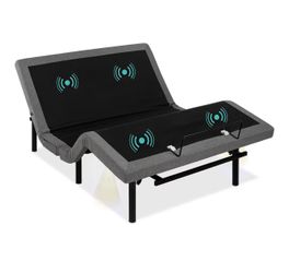 Best Choice Products Ergonomic Queen Size Adjustable Bed Frame, Electric Base w/Wireless Remote Control, Nightlight, Massager, 2 USB Ports