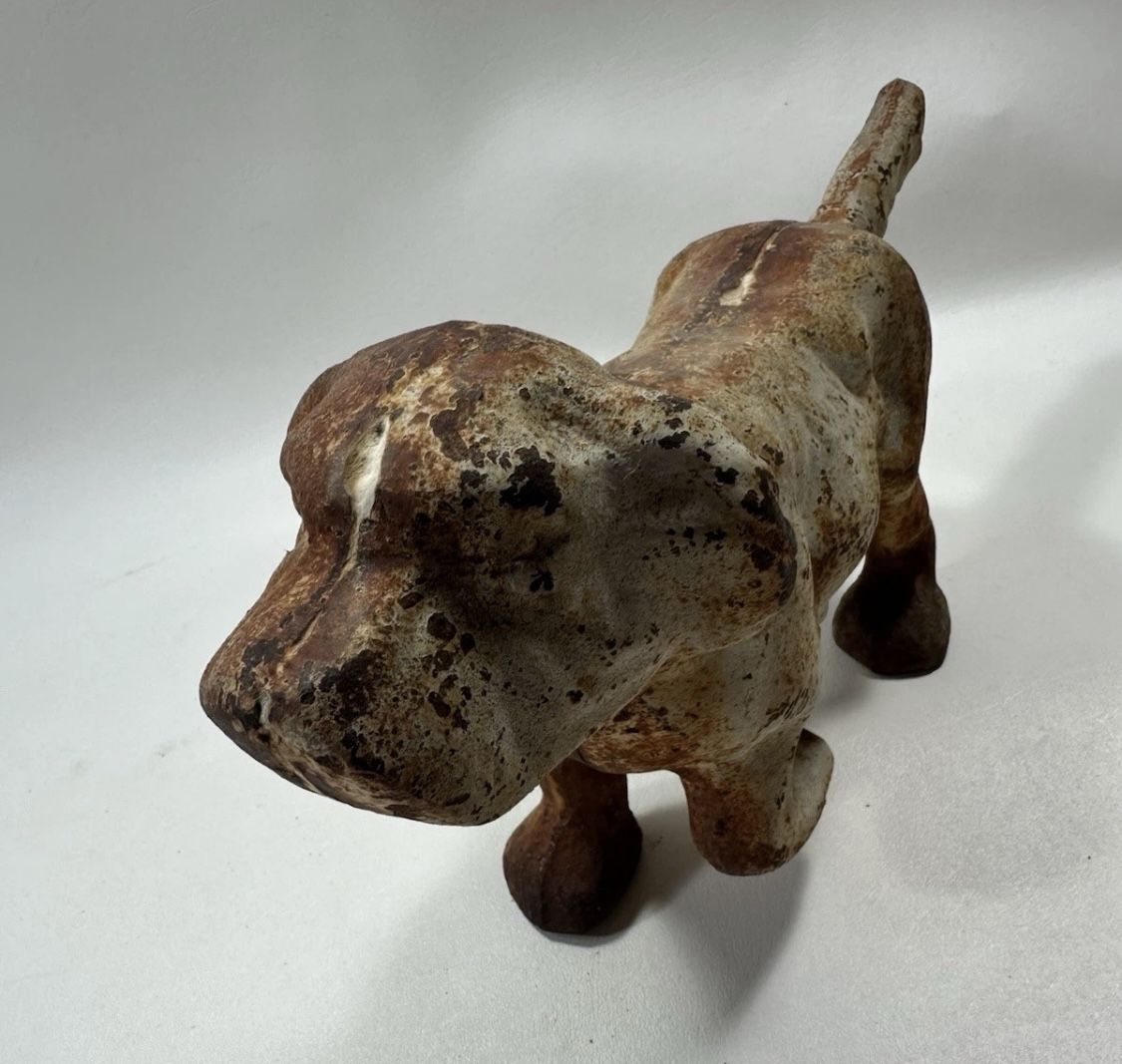 Antique Vintage Rustic Cast Iron Metal Hunting Dog Retriever Doorstop Very Heavy