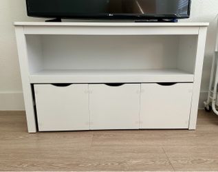Toy storage with 3 Rolling Bins