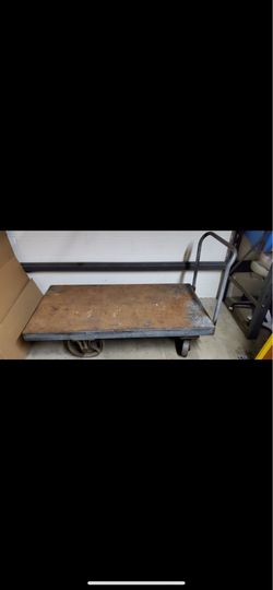 1950 Vintage Solid Metal Push Cart