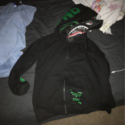 Green Double-Sided Bape Hoodie Size Medium Throw Prices need gone asap!!