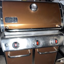 Large Weber genesis Orange BBQ Grill Propane