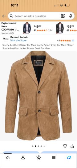 Suede Leather Blazer for Men Suede Sport Coat for Men Blazer Suede Leather Jacket Blazer Coat for Men Desired Jackets Men's Suede Leather Blazer