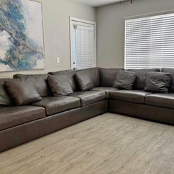 Free Delivery Leather Sectional Couch 