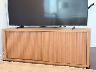Modern TV Stand Media Entertainment Console + Round Coffee Table Set