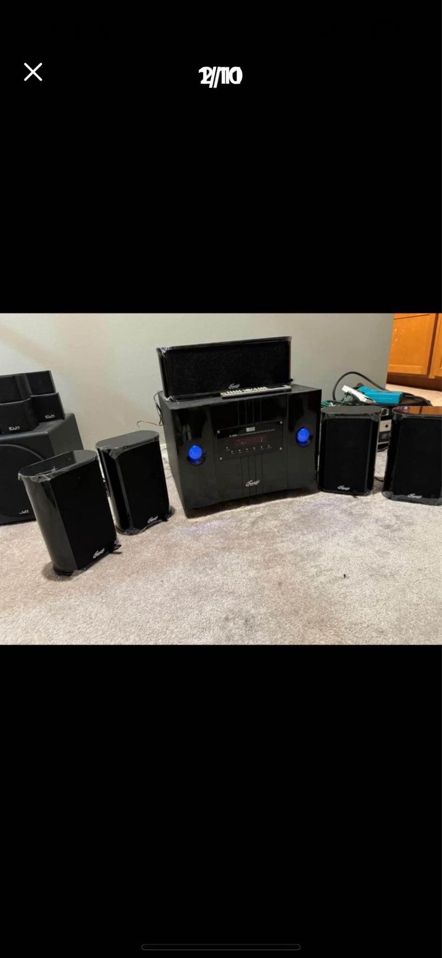Genesis Media Labs G-608 Ultra Digital 5.1 A/V Surround sound receiver/subwoofer /G 505 Speakers