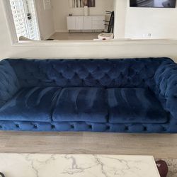 Blue Velvet Sofa