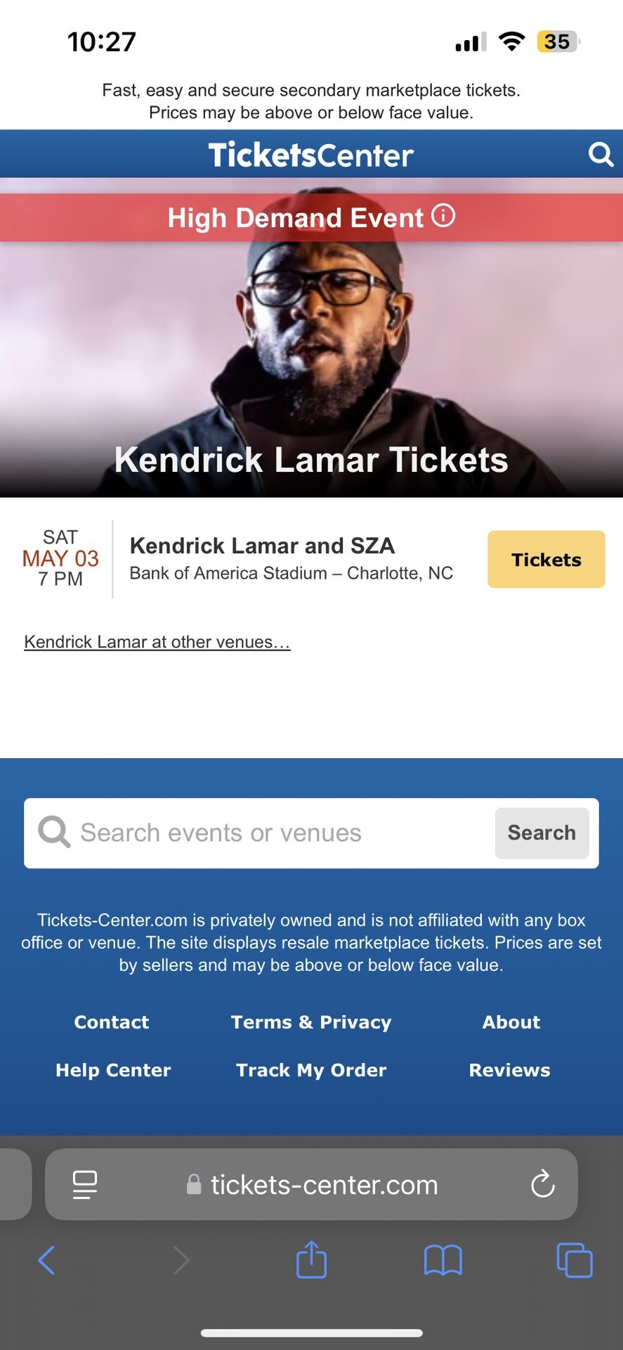 Kendrick Lamar and SZA Saturday May 3 at 7:00pm Bank of America Stadium