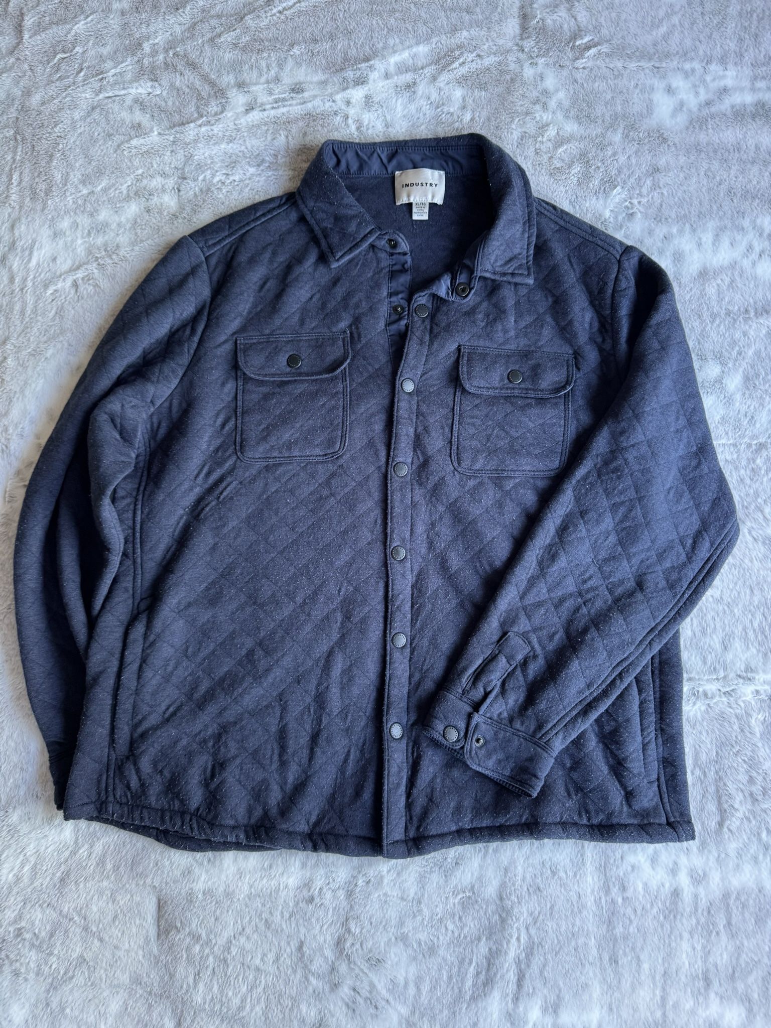 Industry Republic Clothing Quilted Shirt Jacket (Navy) – XL