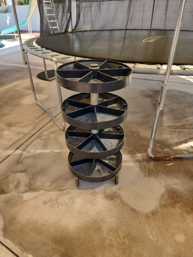 Mobile Shop Cart Tool Box Tools Nails Screws Storage Repair 4 Shelves On Wheels Garage