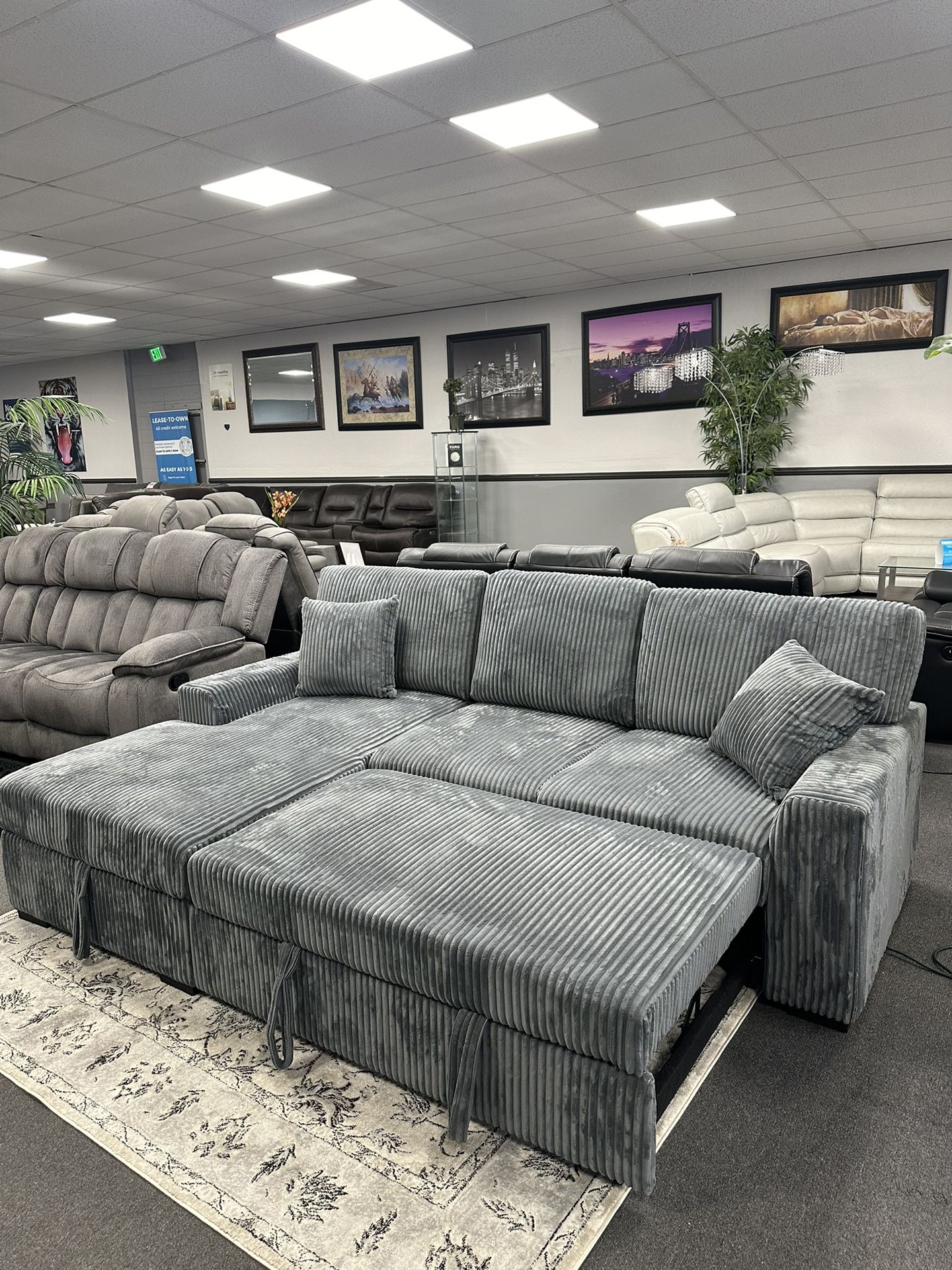 Gray Sofa Sectional Sleeper Bed