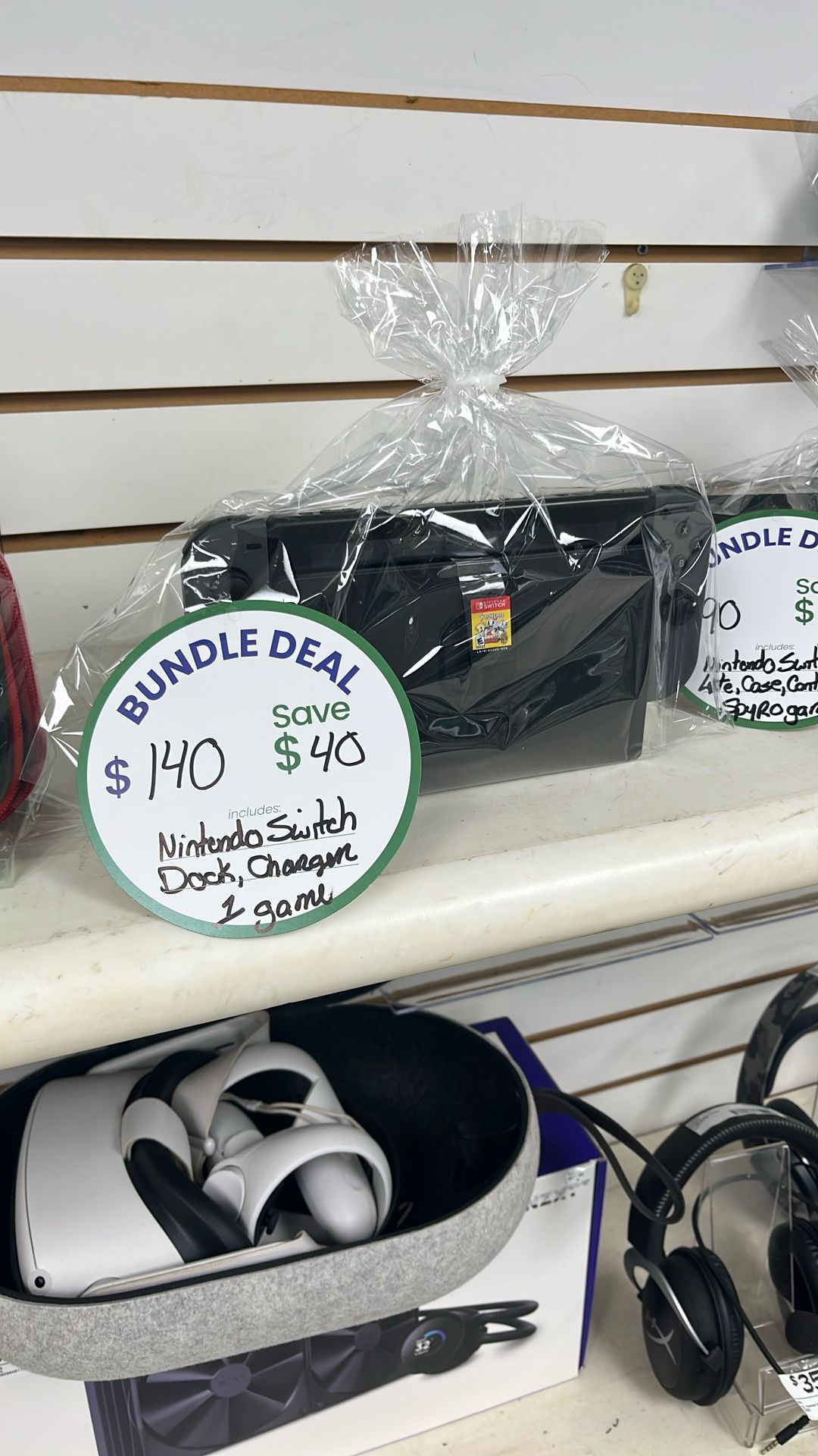 Nintendo Switch Bundle With Dock, Charger And Cuphead Game