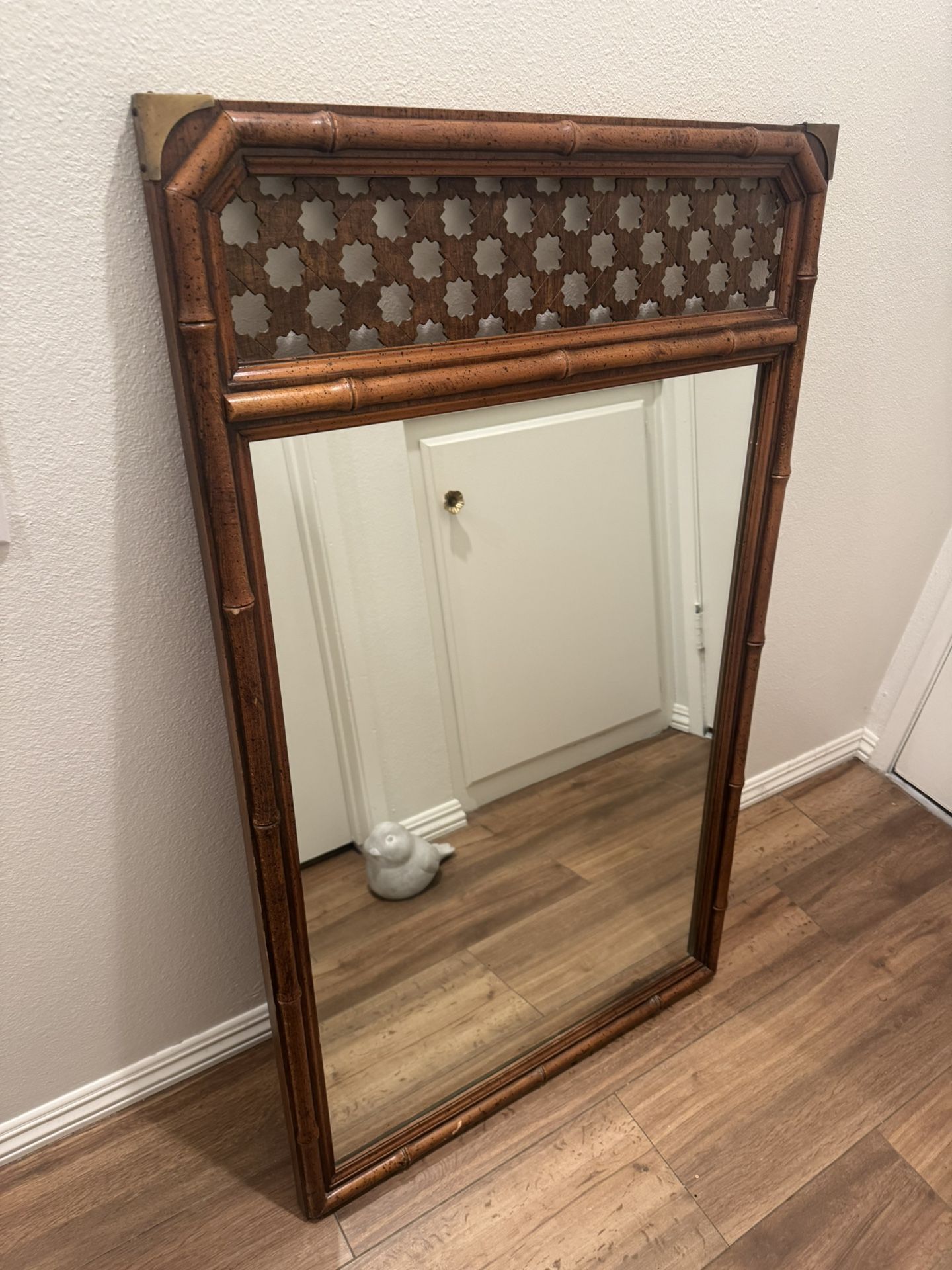 Vintage Faux Bamboo Mirror
