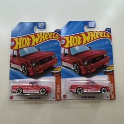 Hot wheels ‘91 GMC Syclone Red Lot of 2
