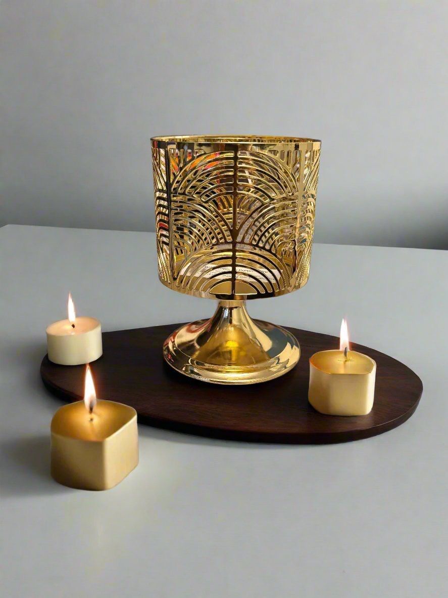 Golden Radiance Candle Holder