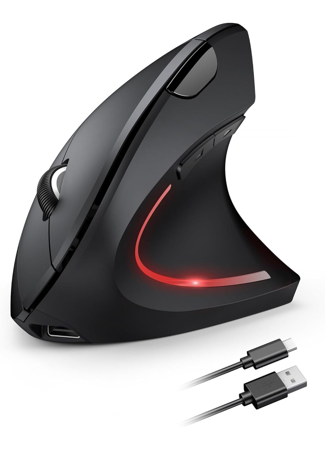 Mouse Bluetooth and 2.4G (2-in-1) Rechargeable Wireless Ergonomic Vertical Desin